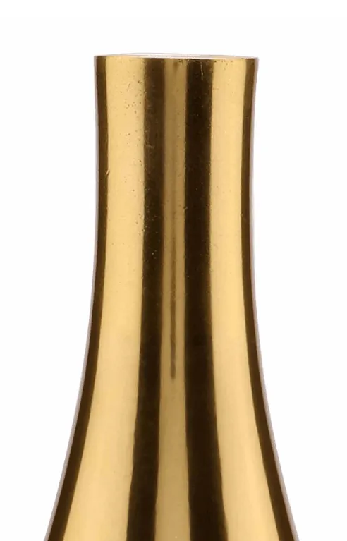 Champagne Bottle Scarlet Red & Gold (Small) Aluminium Table Vase,