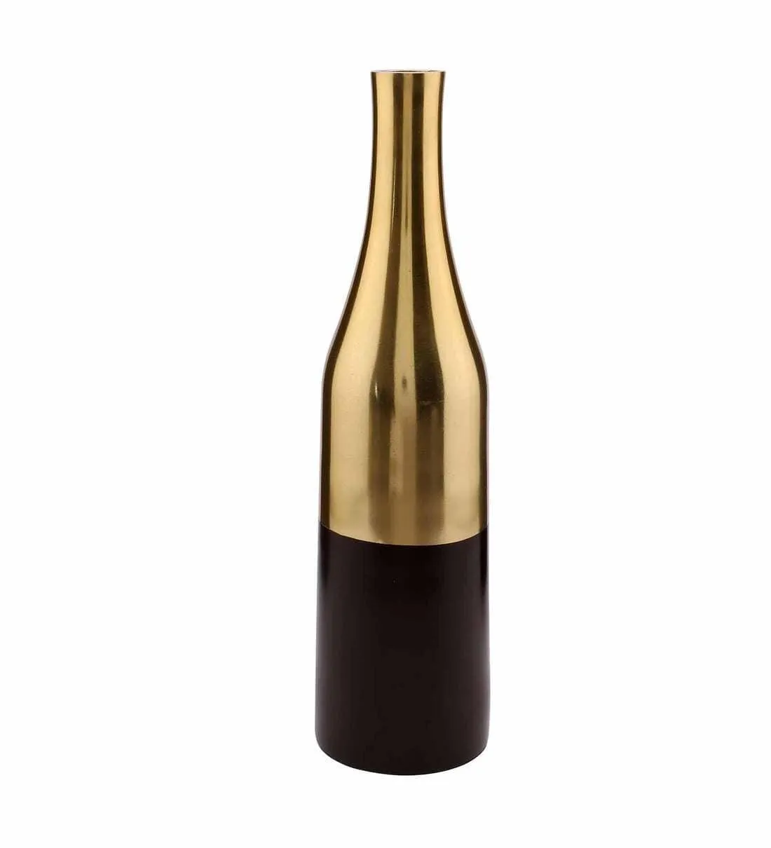Champagne Bottle Scarlet Red & Gold (Small) Aluminium Table Vase,