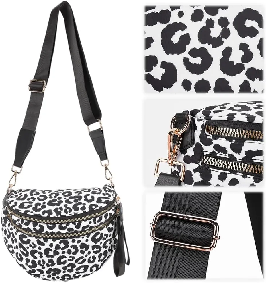 Checkered Crossbody Bum Bags for Women Nylon Checkered Purse Checkerboard Fanny Pack