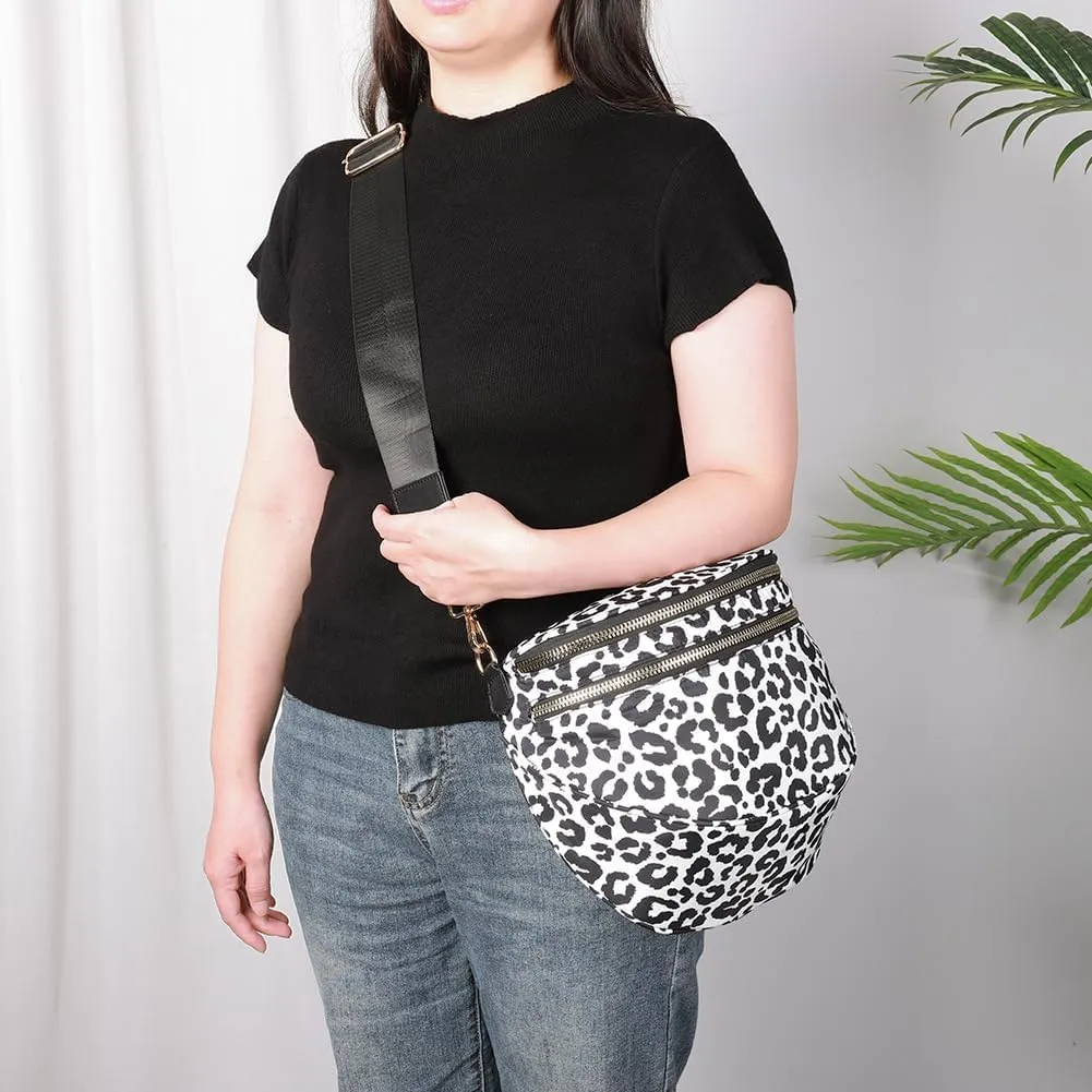 Checkered Crossbody Bum Bags for Women Nylon Checkered Purse Checkerboard Fanny Pack