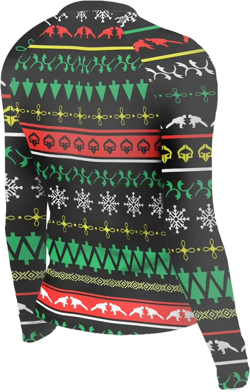 Christmas Compression Shirts Base Layer Woman Super Lightweight Fabric, Healing Hands Underscrub Long Sleeve