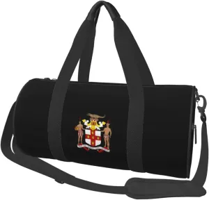 Coat of arms of Jamaica Convertible Garment Bag with Shoulder Strap, Carry on Garment Duffel Bag for Men Women - Rolling Foldable for Travel Luggage Bags (Black)