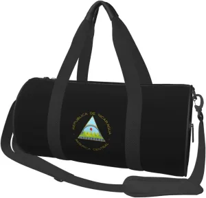 Coat of arms of Nicaragua Convertible Garment Bag with Shoulder Strap, Carry on Garment Duffel Bag for Men Women - Rolling Foldable for Travel Luggage Bags (Black)