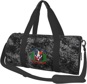 Coat of arms of the Dominican Republic Convertible Garment Bag with Shoulder Strap, Carry on Garment Duffel Bag for Men Women - Rolling Foldable for Travel Luggage Bags (Black)