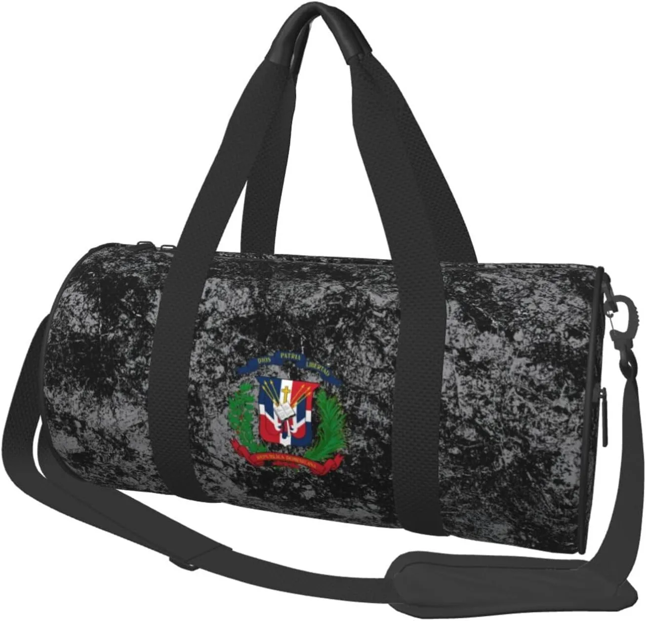 Coat of arms of the Dominican Republic Convertible Garment Bag with Shoulder Strap, Carry on Garment Duffel Bag for Men Women - Rolling Foldable for Travel Luggage Bags (Black)