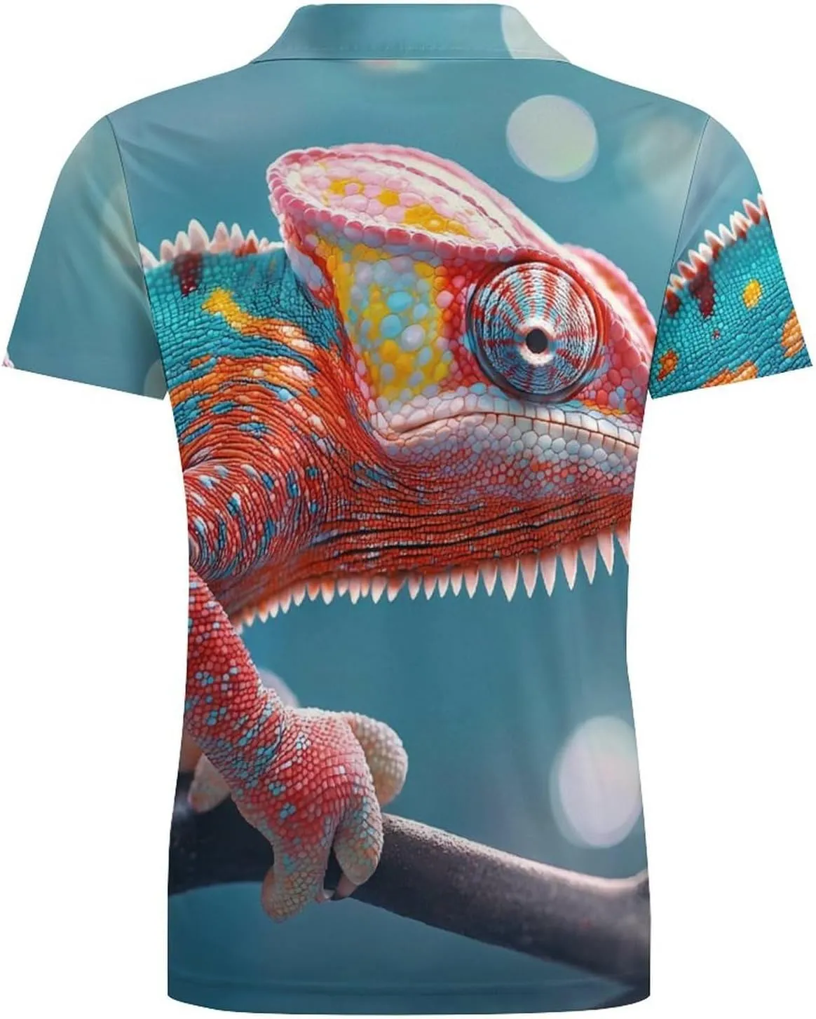 Colorful Chameleon Men's Polo-Shirt Regular-Fit Short Sleeve Sports Quick Dry Golf Tennis T-Shirt