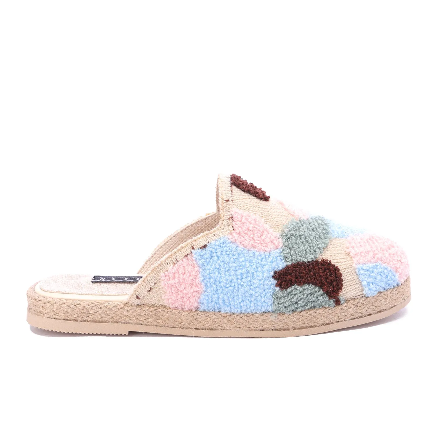 Cozy Luxe Woven Mules-Blue