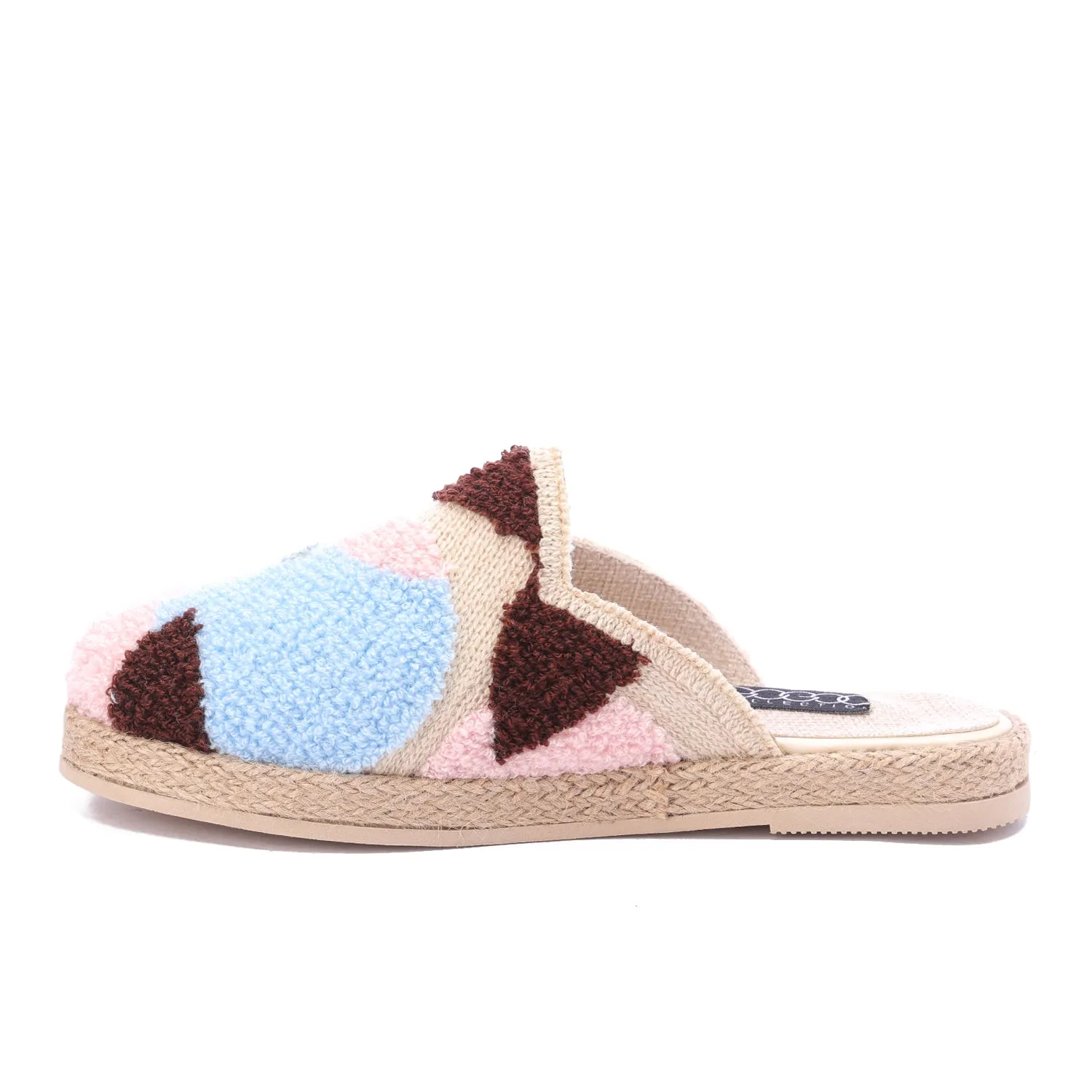 Cozy Luxe Woven Mules-Blue