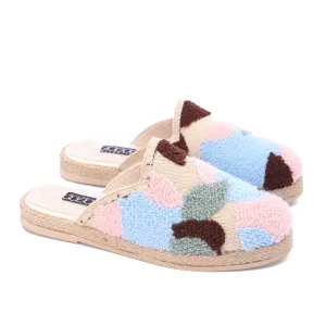 Cozy Luxe Woven Mules-Blue