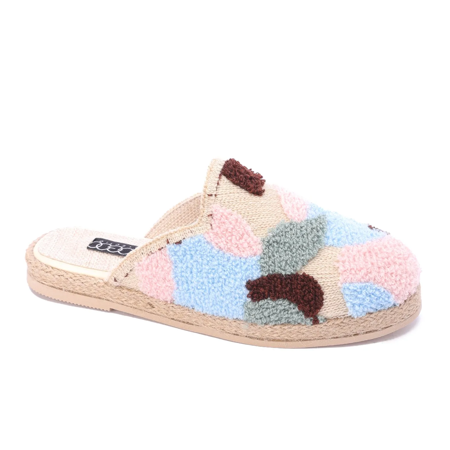 Cozy Luxe Woven Mules-Blue