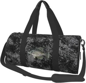 Crappie Fish Convertible Garment Bag with Shoulder Strap, Carry on Garment Duffel Bag for Men Women - Rolling Foldable for Travel Luggage Bags (Black)