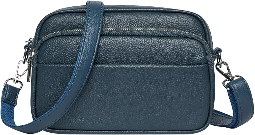 Crossbody Bag for Women Multi Pockets Satchel Purse PU Leather Solid Hobo Bag Zipper Square Bag for Travel Shopping