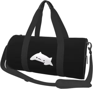 Cute Bongo Cat Convertible Garment Bag with Shoulder Strap, Carry on Garment Duffel Bag for Men Women - Rolling Foldable for Travel Luggage Bags (Black)