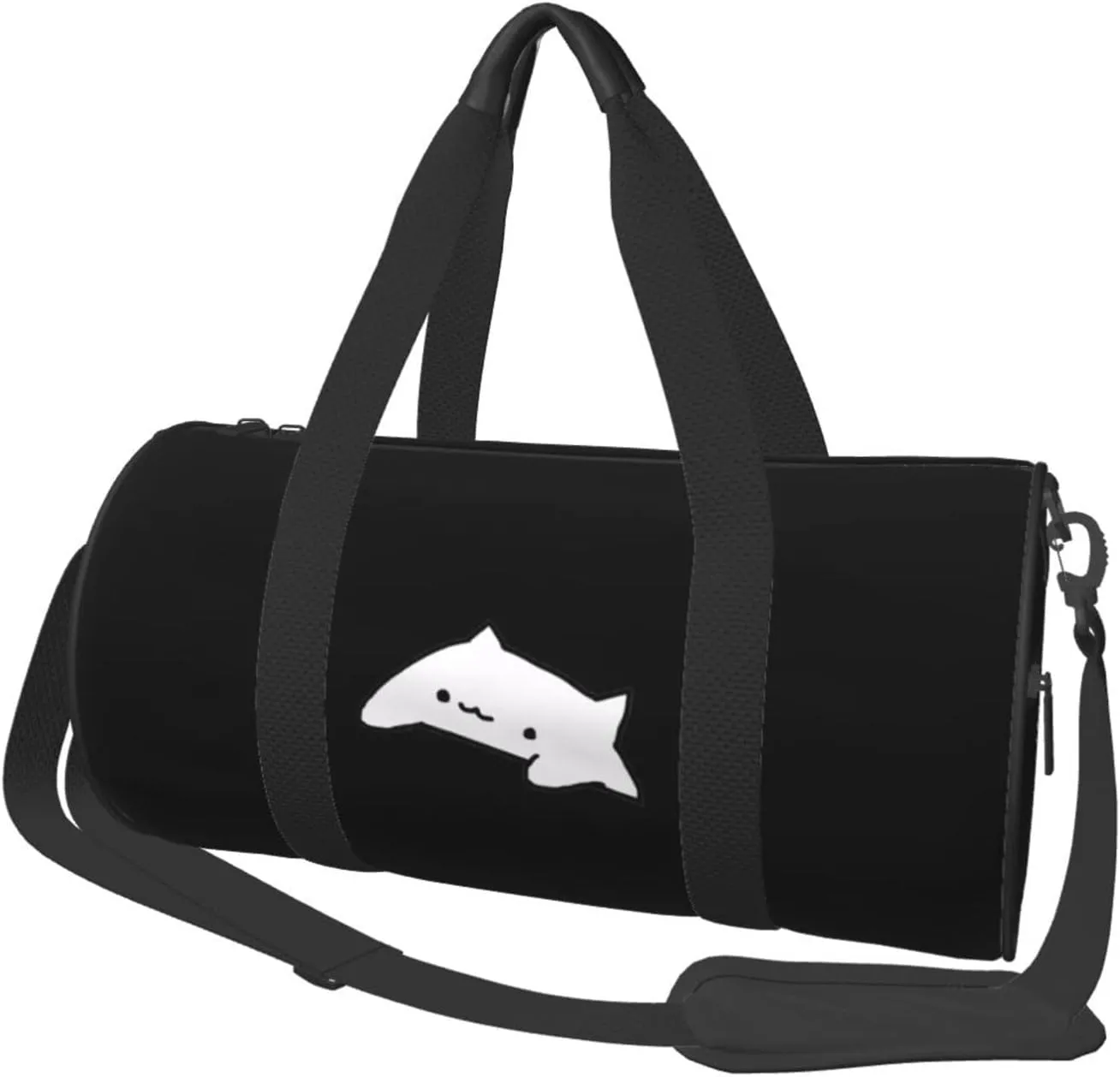 Cute Bongo Cat Convertible Garment Bag with Shoulder Strap, Carry on Garment Duffel Bag for Men Women - Rolling Foldable for Travel Luggage Bags (Black)