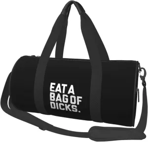 Eat A Bag of Dicks Convertible Garment Bag with Shoulder Strap, Carry on Garment Duffel Bag for Men Women - Rolling Foldable for Travel Luggage Bags (Black)