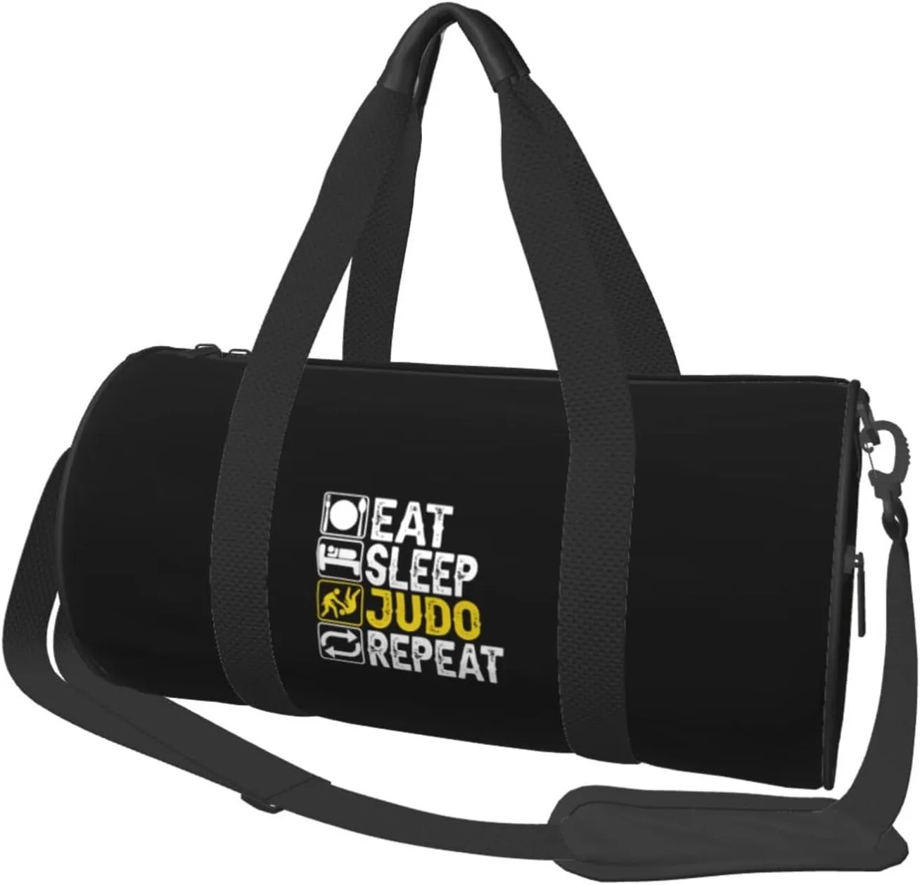 Eat Sleep Judo Repeat Convertible Garment Bag with Shoulder Strap, Carry on Garment Duffel Bag for Men Women - Rolling Foldable for Travel Luggage Bags (Black)