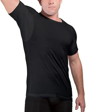 Ejis Sweatproof Undershirt for Men | Crew Neck Cotton | Classic Fit T Shirt with Sweat Pads | Odor Resistant | Blocks Sweat