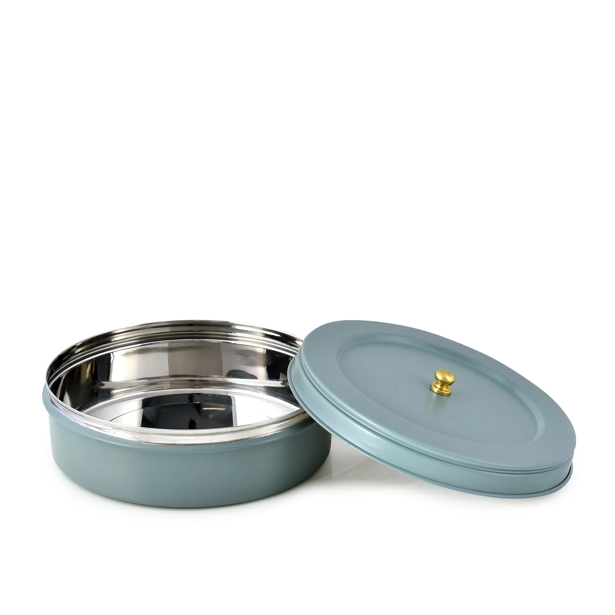 Elan Round Storage Roti Box, Snack Box (Stainless Steel)