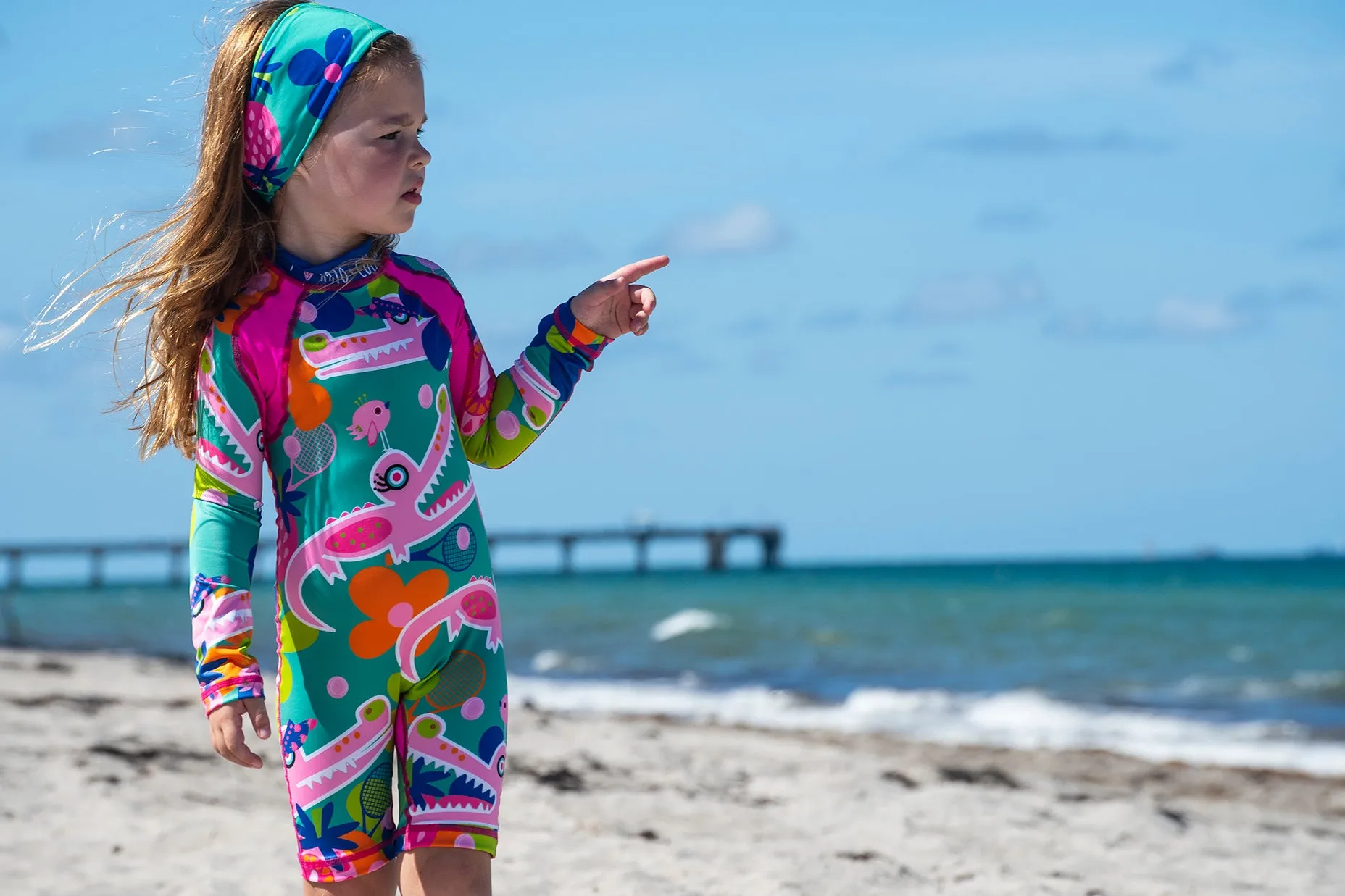 Everglades Girls Long Sleeve Sunsuit