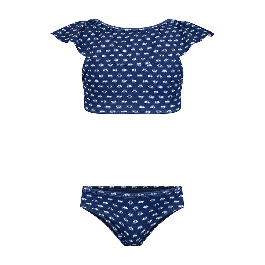 Eyes Cross Back Bikini Set