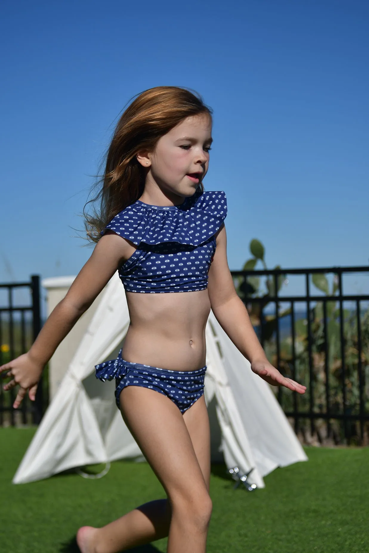 Eyes Cross Back Bikini Set