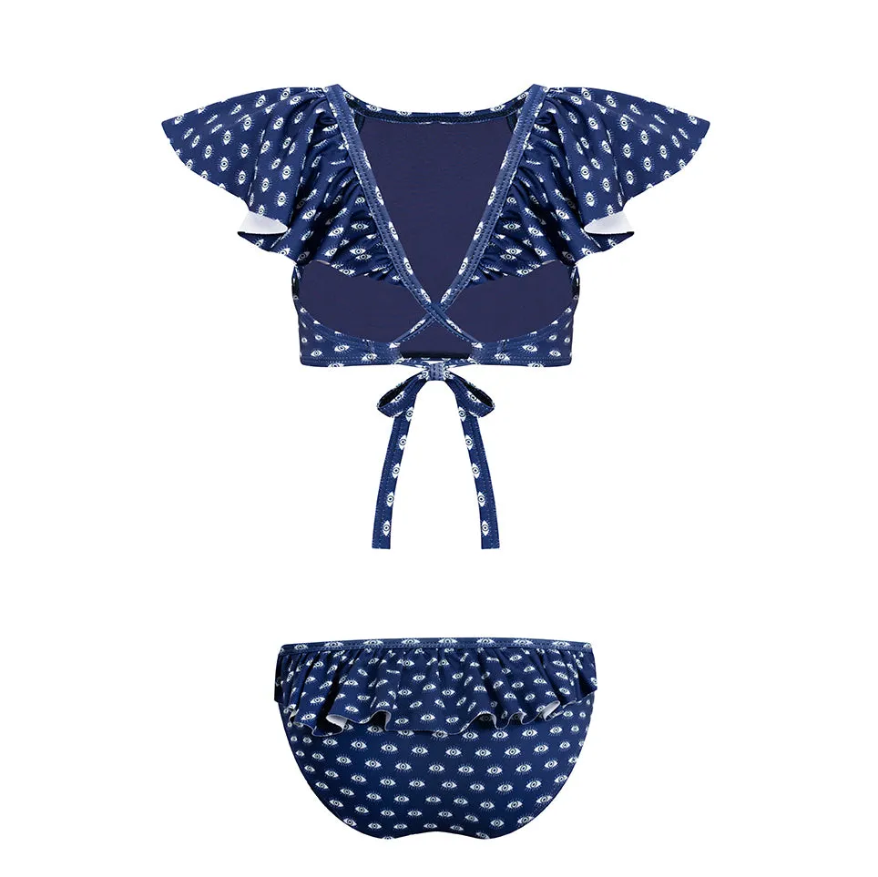 Eyes Cross Back Bikini Set