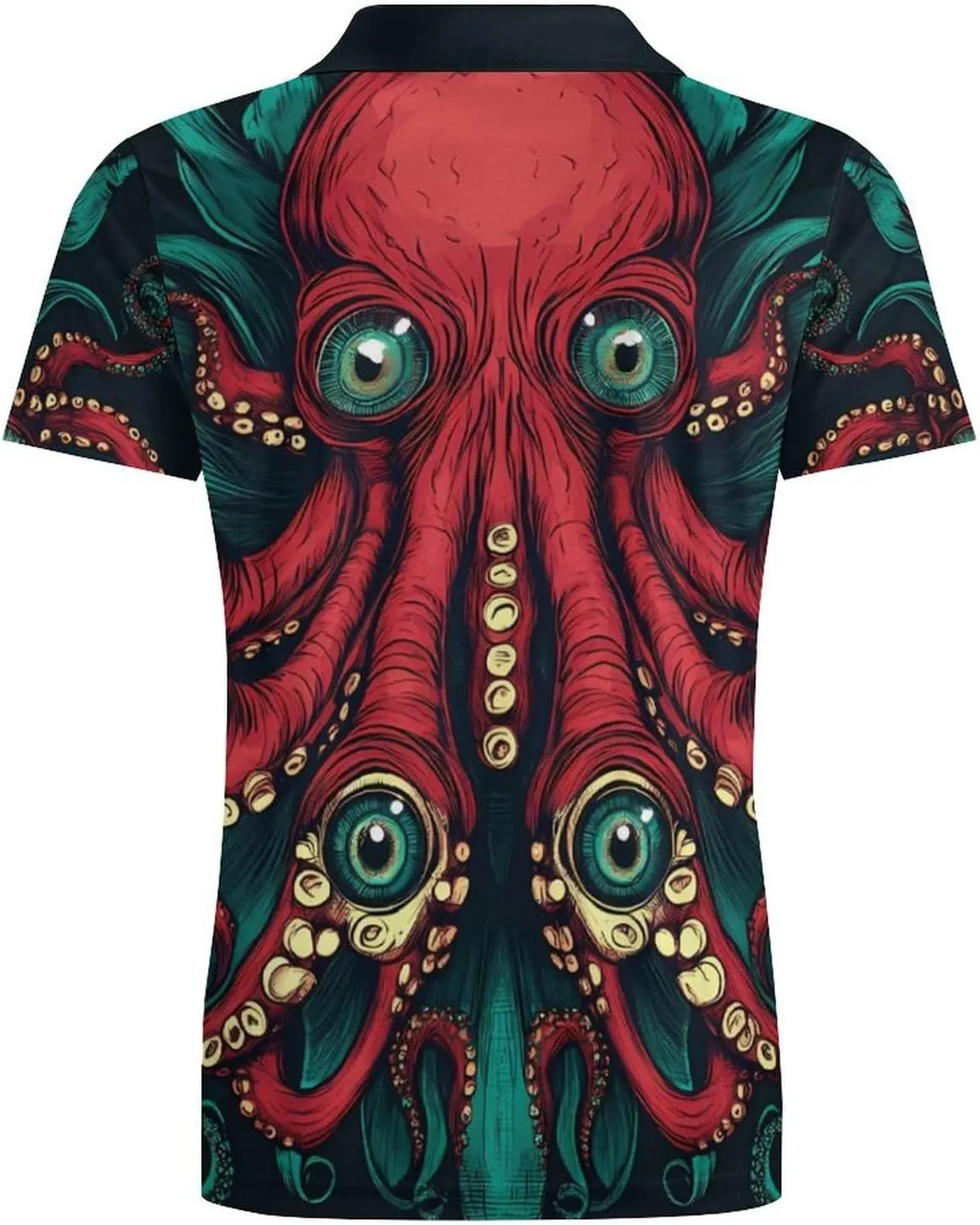 Eyes Octopuss Monster Men's Polo-Shirt Regular-Fit Short Sleeve Sports Quick Dry Golf Tennis T-Shirt