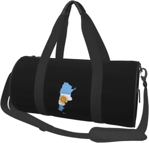 Flag of Argentina Convertible Garment Bag with Shoulder Strap, Carry on Garment Duffel Bag for Men Women - Rolling Foldable for Travel Luggage Bags (Black)