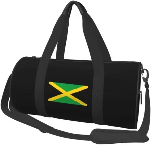 Flag of Jamaica Convertible Garment Bag with Shoulder Strap, Carry on Garment Duffel Bag for Men Women - Rolling Foldable for Travel Luggage Bags (Black)
