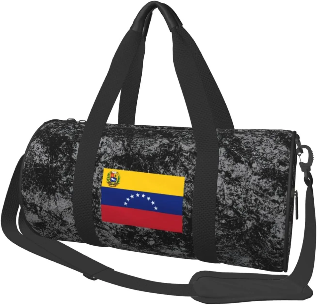 Flag of Venezuela Convertible Garment Bag with Shoulder Strap, Carry on Garment Duffel Bag for Men Women - Rolling Foldable for Travel Luggage Bags (Black)