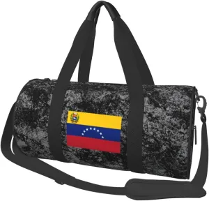 Flag of Venezuela Convertible Garment Bag with Shoulder Strap, Carry on Garment Duffel Bag for Men Women - Rolling Foldable for Travel Luggage Bags (Black)
