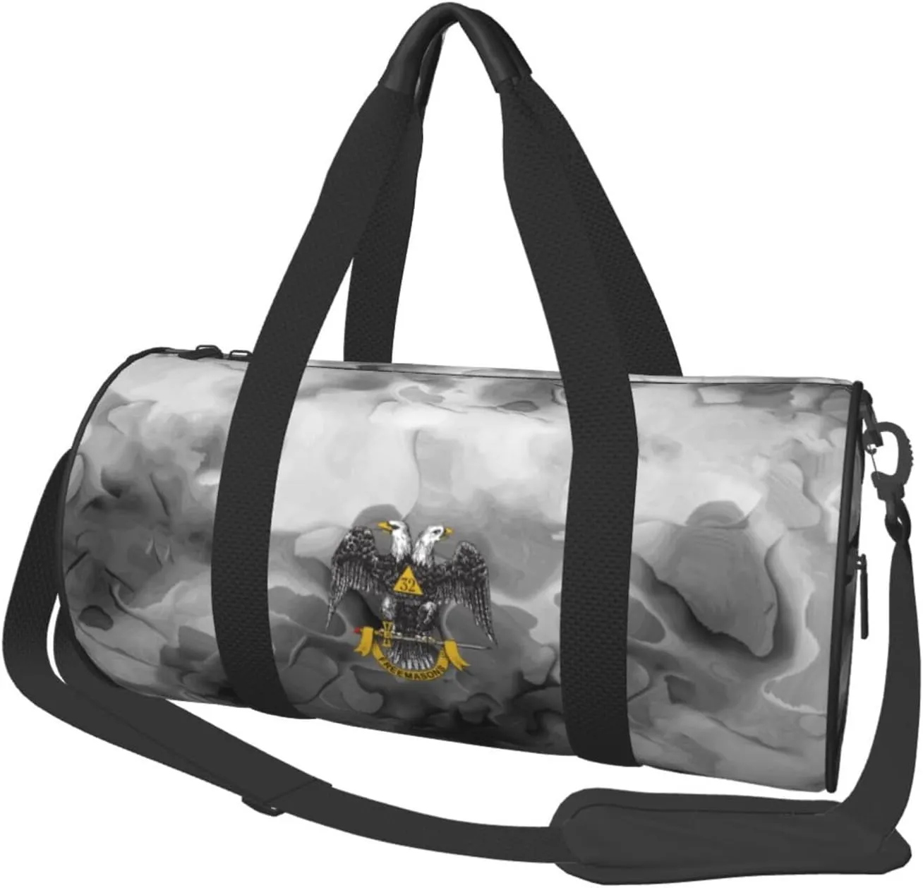 Freemasonry and Scottish Rite Convertible Garment Bag with Shoulder Strap, Carry on Garment Duffel Bag for Men Women - Rolling Foldable for Travel Luggage Bags (Black)