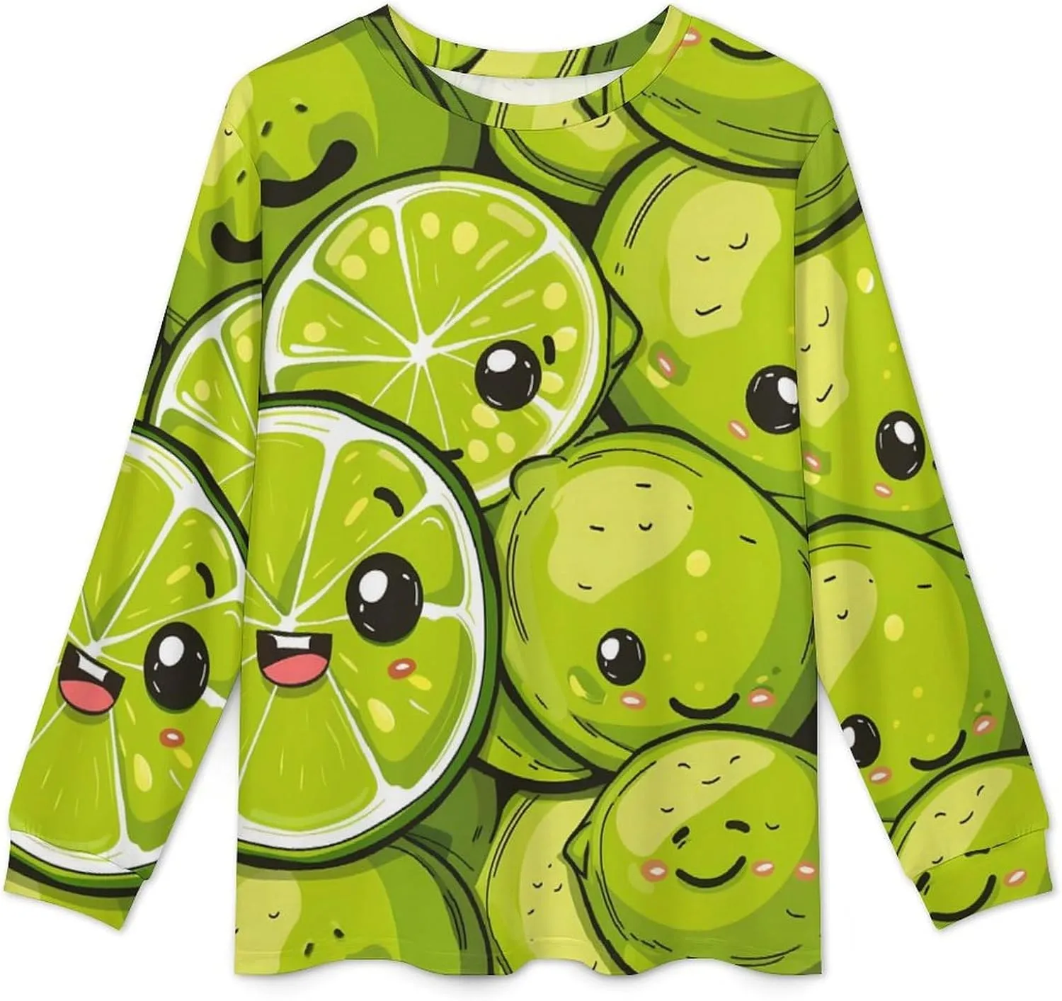 Fresh Lemon Men's Pajama Set Casual Sleepwear Pjs Set Crewneck Shirts And Bottoms Comfy Loungewear