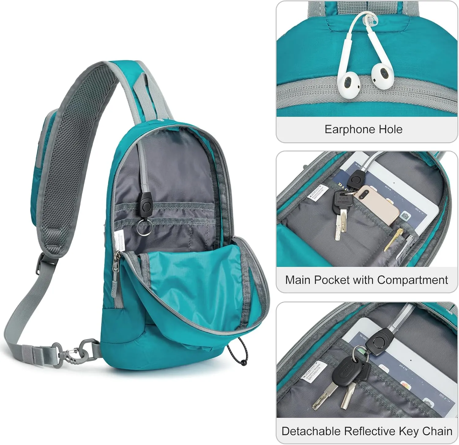 G4Free Sling Bag RFID Blocking Lightweight Crossbody Backpack Chest Shoulder Bag for Travel Sports Running Hiking