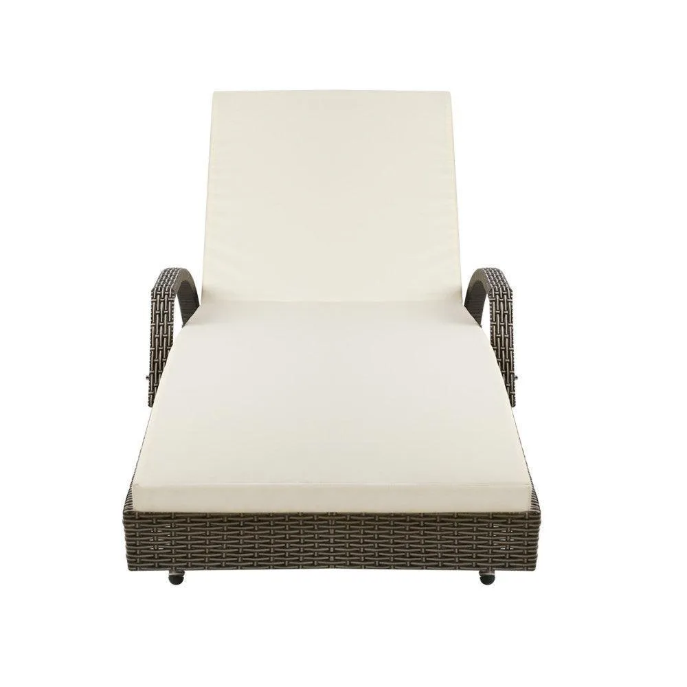Gardeon Outdoor Sun Lounge Chair with Cushion- Grey