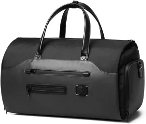 Garment Bags for Business Folding Travel Convertible Backpack Duffel Bag Carry on Clothing Bag 2 in 1 Weekender Suit Bag for Men (Black)