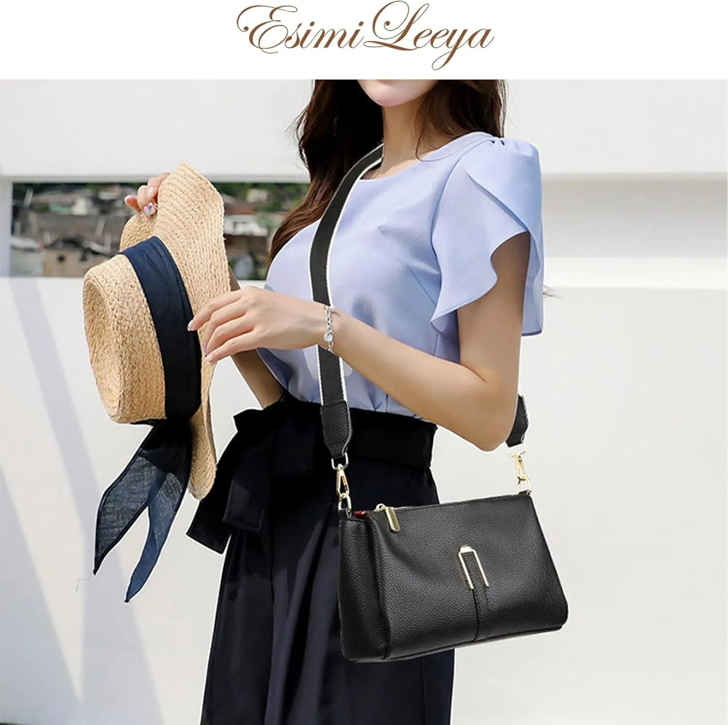 Genuine Leather Crossbody Purses for Women with Adjustable Shoulder Strap Women's Pockets Handbags