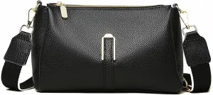 Genuine Leather Crossbody Purses for Women with Adjustable Shoulder Strap Women's Pockets Handbags