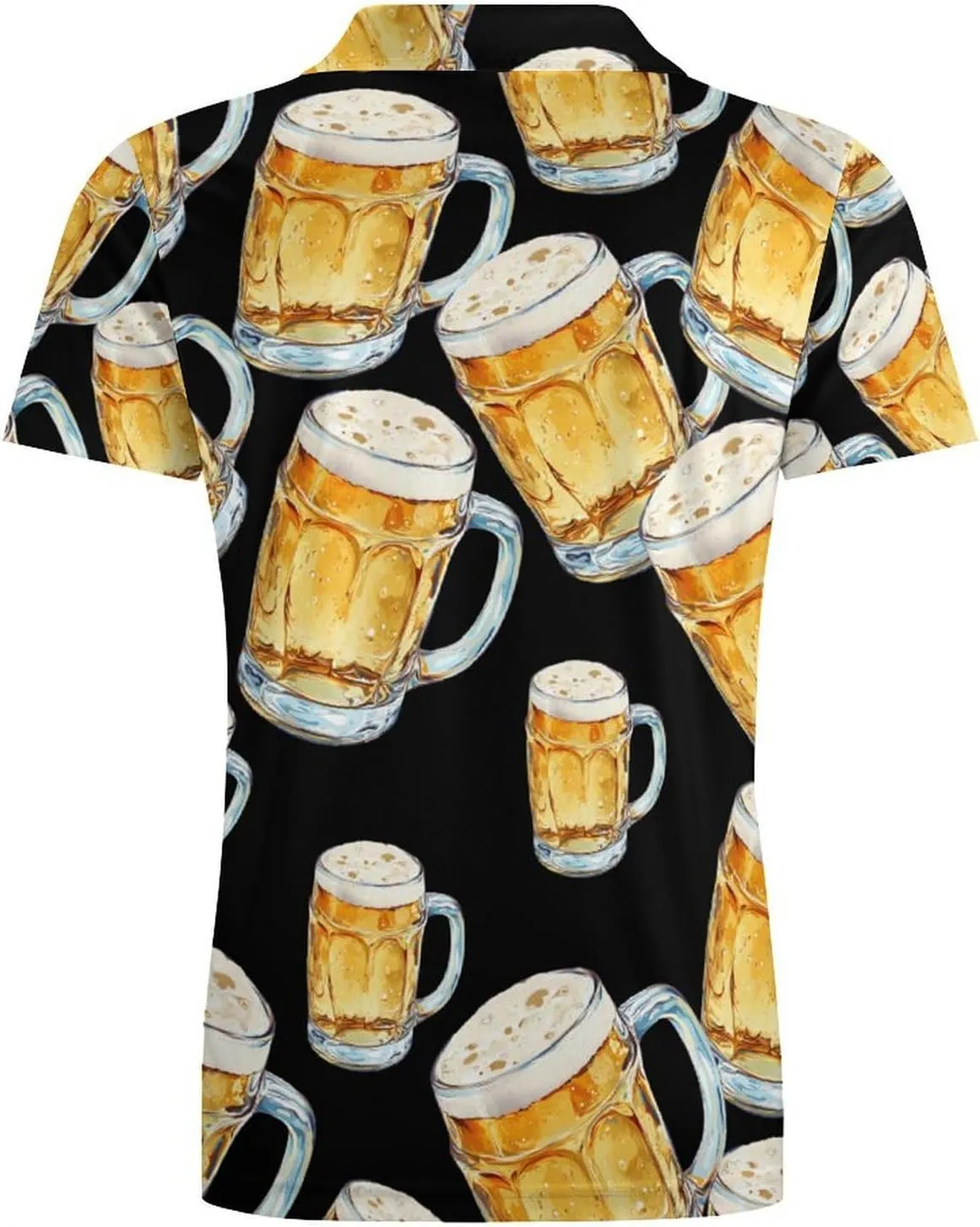 Glass Beer Mug Men's Polo-Shirt Regular-Fit Short Sleeve Sports Quick Dry Golf Tennis T-Shirt