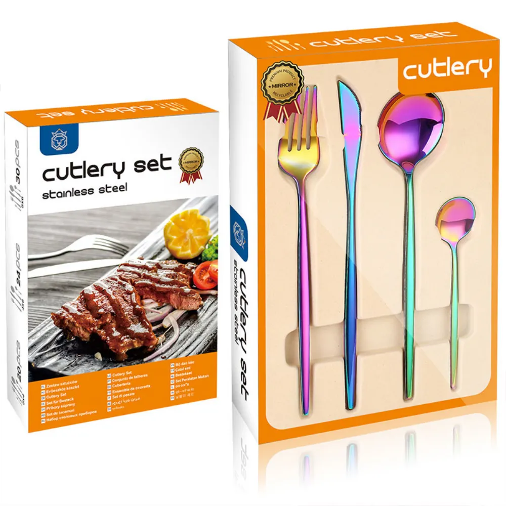 Gold-Plated Stainless Steel Flatware Set - 24 Pieces