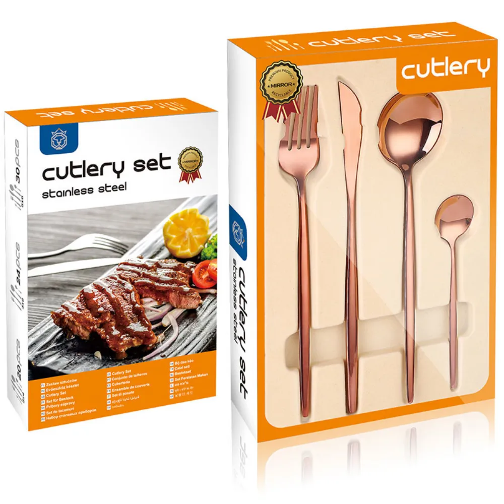 Gold-Plated Stainless Steel Flatware Set - 24 Pieces