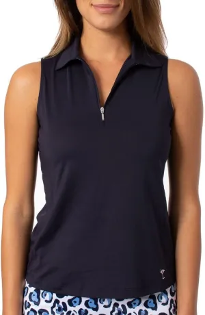 GOLFTINI Women's Zip Golf Polo - Sleeveless, Lightweight, Moisture-Wicking, UPF, 4-Way Stretch for Sports