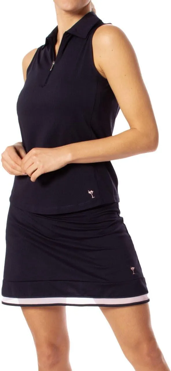 GOLFTINI Women's Zip Golf Polo - Sleeveless, Lightweight, Moisture-Wicking, UPF, 4-Way Stretch for Sports