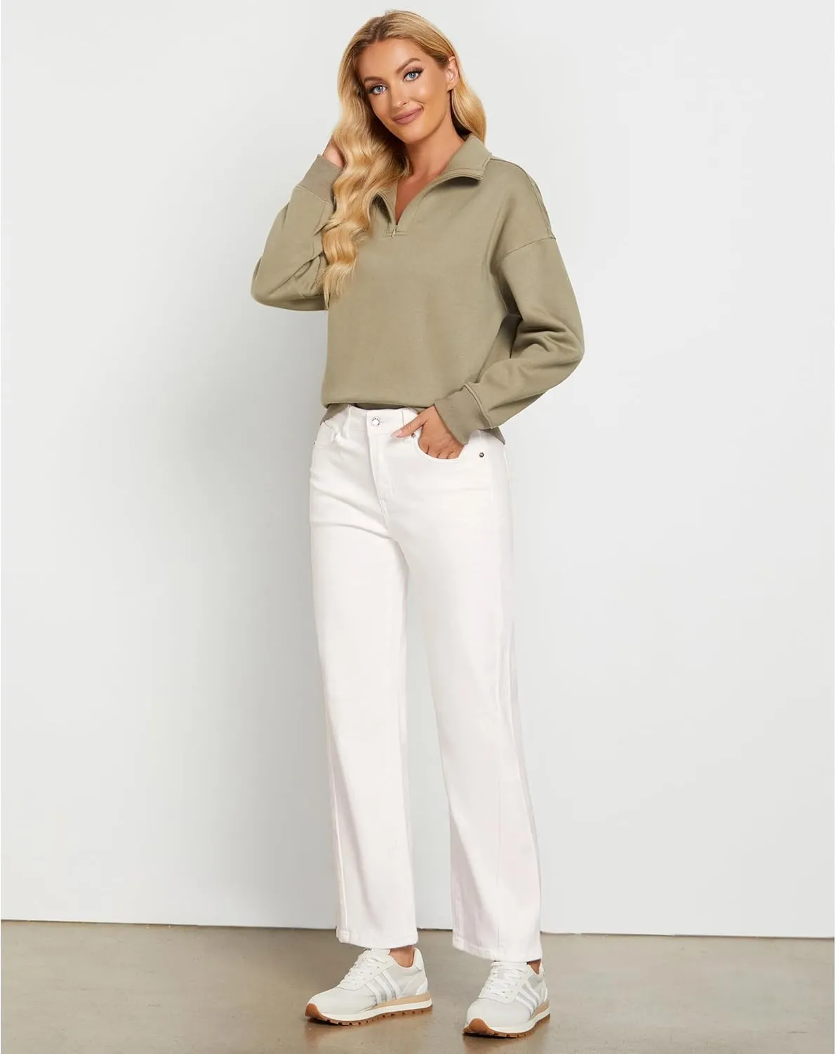 GRAPENT Straight Leg Jeans for Women High Waisted Trendy Ankle Length Forward Seams Stretchy Denim Pants Baggy Jeans
