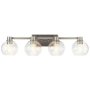 Harmony 34 In 4-Light Bathroom Vanity Light, Brushed Nickel Finish