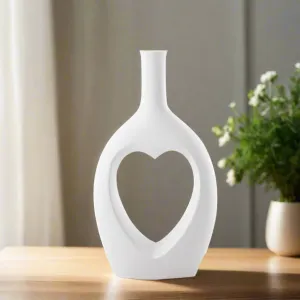 Heart-Shaped Hollow Ceramic Vase Small