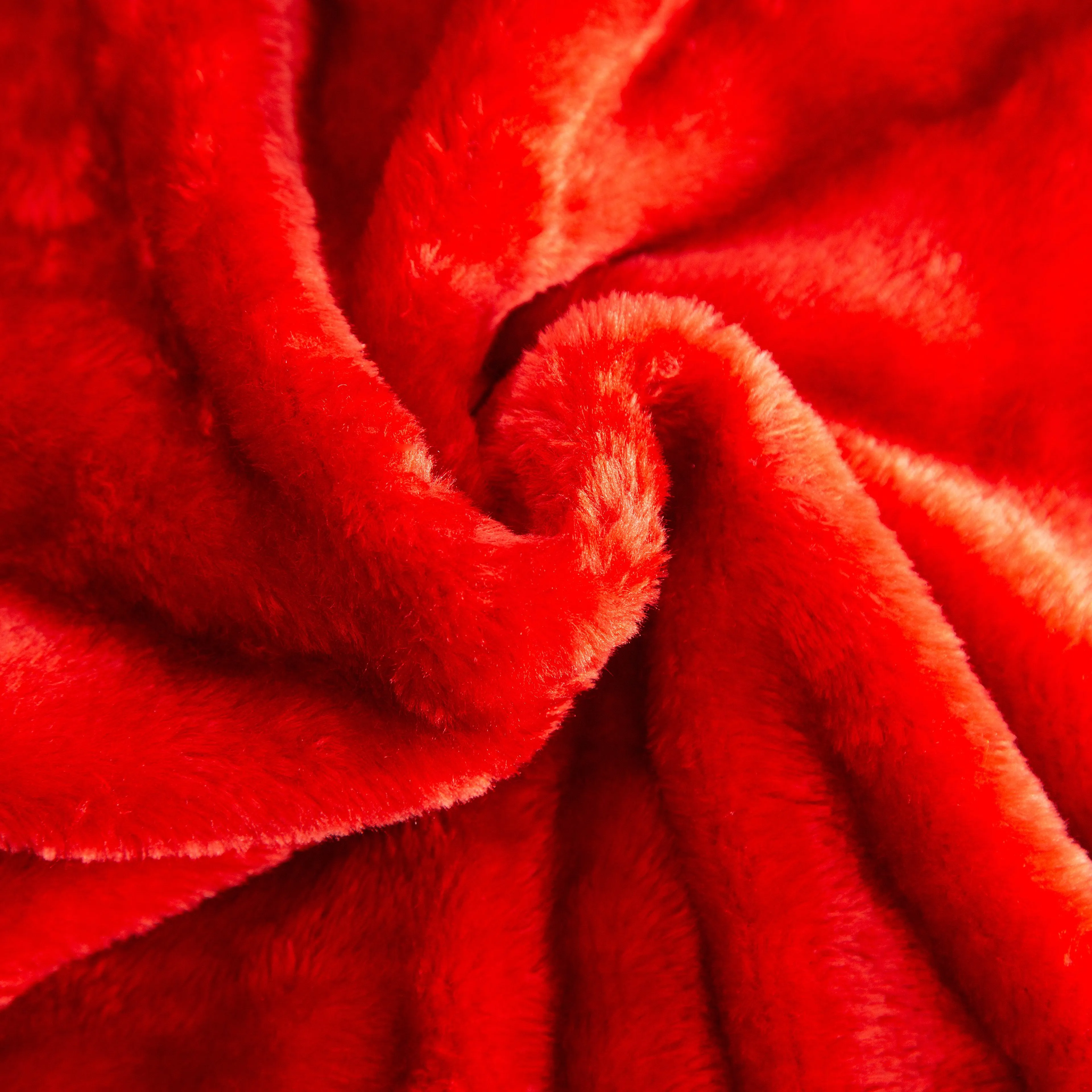 Hibernate Cosy Collection Soft Faux Mink Throw Thick Luxury Blanket - Red