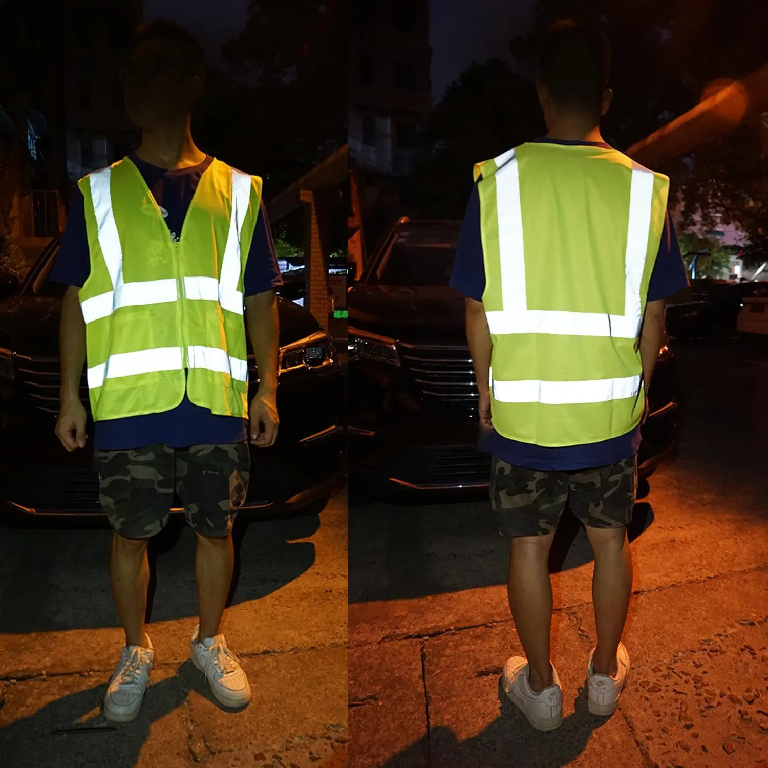High Visibility Reflective Safety Vest for Men and Women,Construction Work Vest with Pocket,Fluorescent Yellow