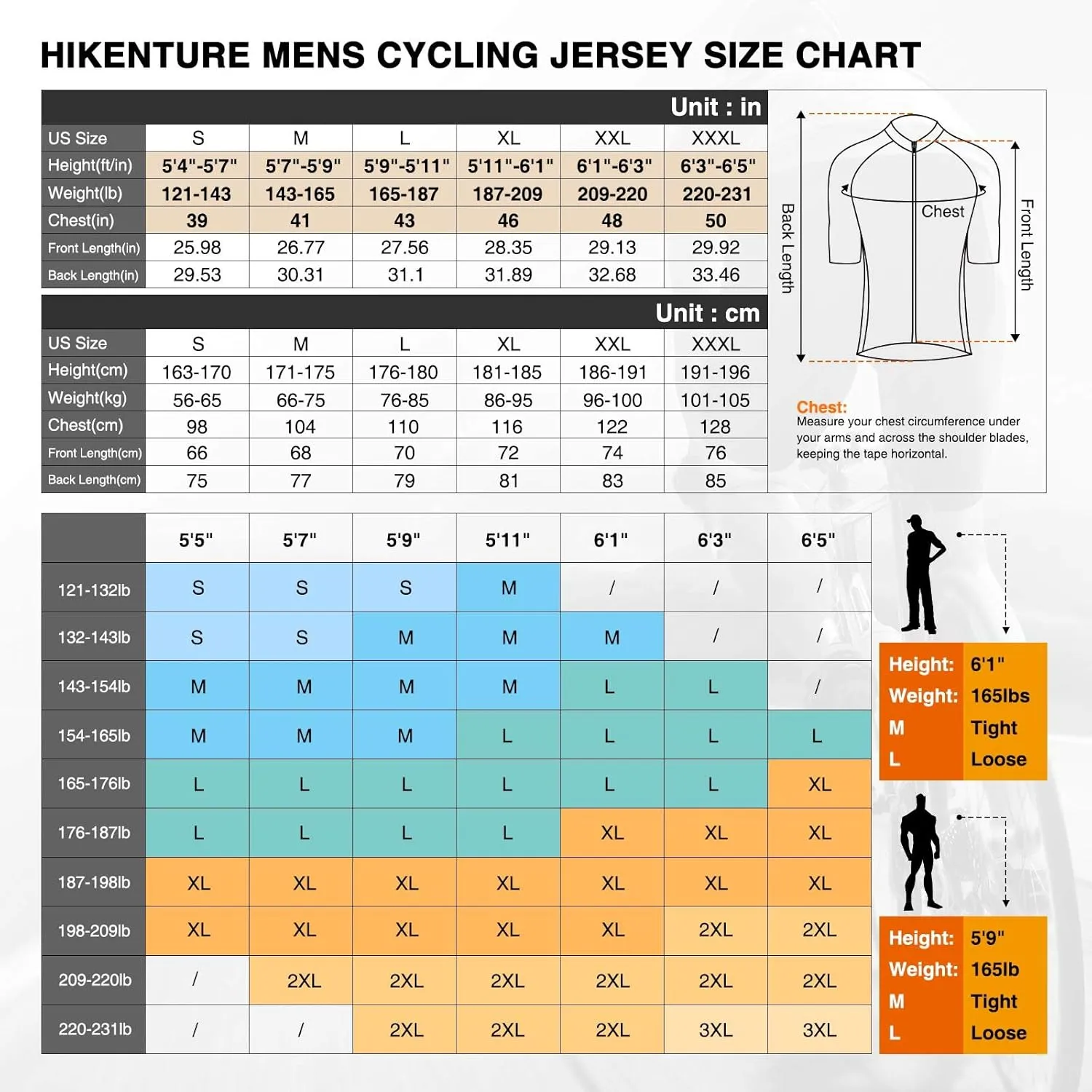 Hikenture Cycling Jersey for Men, Quick Dry Short Sleeve Bike Shirts with 3 Rear Pockets