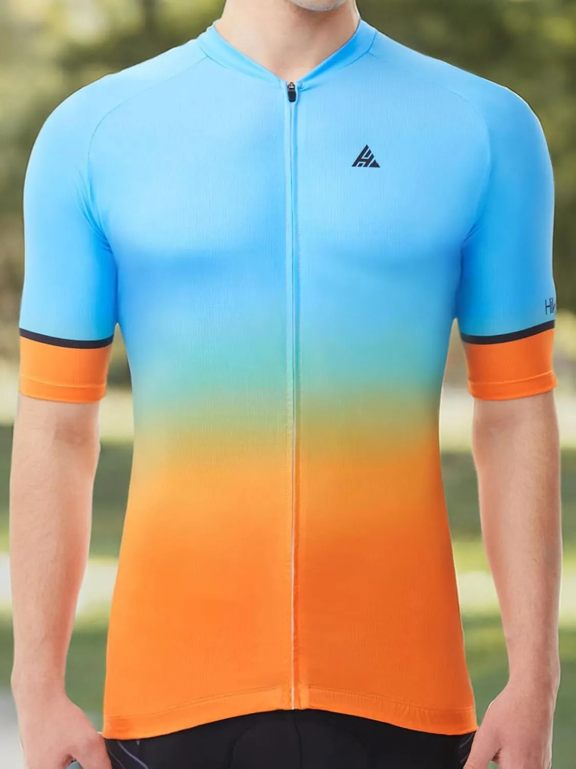 Hikenture Cycling Jersey for Men, Quick Dry Short Sleeve Bike Shirts with 3 Rear Pockets